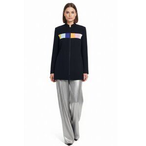Nicole Miller NYC Vintage Style Colorblock Zip Blazer 4